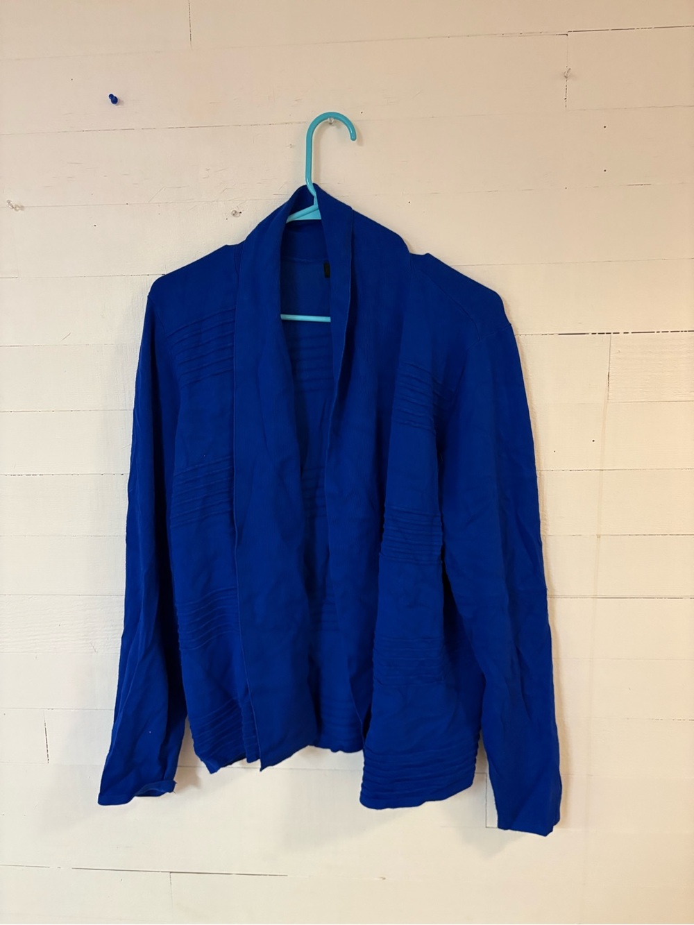 GNW XL Royal Blue Open Front Textured Cardigan Jacket Rayon Blend